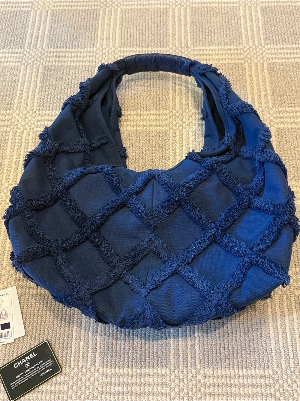 Chanel 21C Large Hobo Bag Navy & Gold